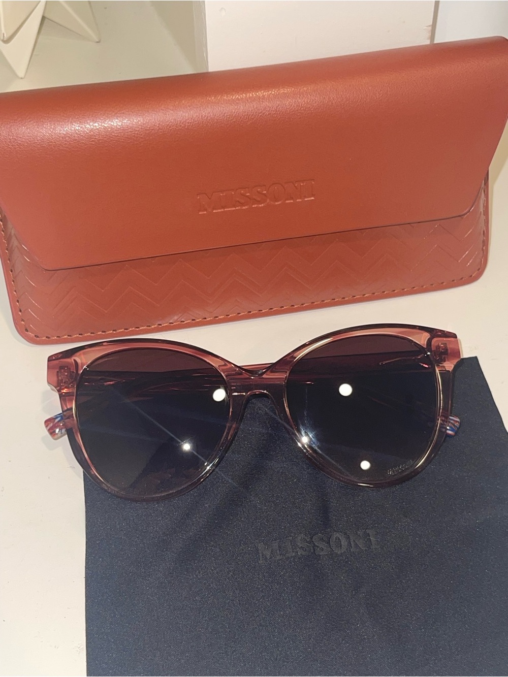 Missoni MIS 0029/S Cat Eye Sunglasses - Pink Chevron Frame, Gray Gradient Lens